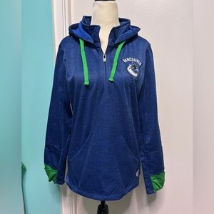 BNWT VANCOUVER CANUCKS 1/4 ZIP PULLOVER HOODIE